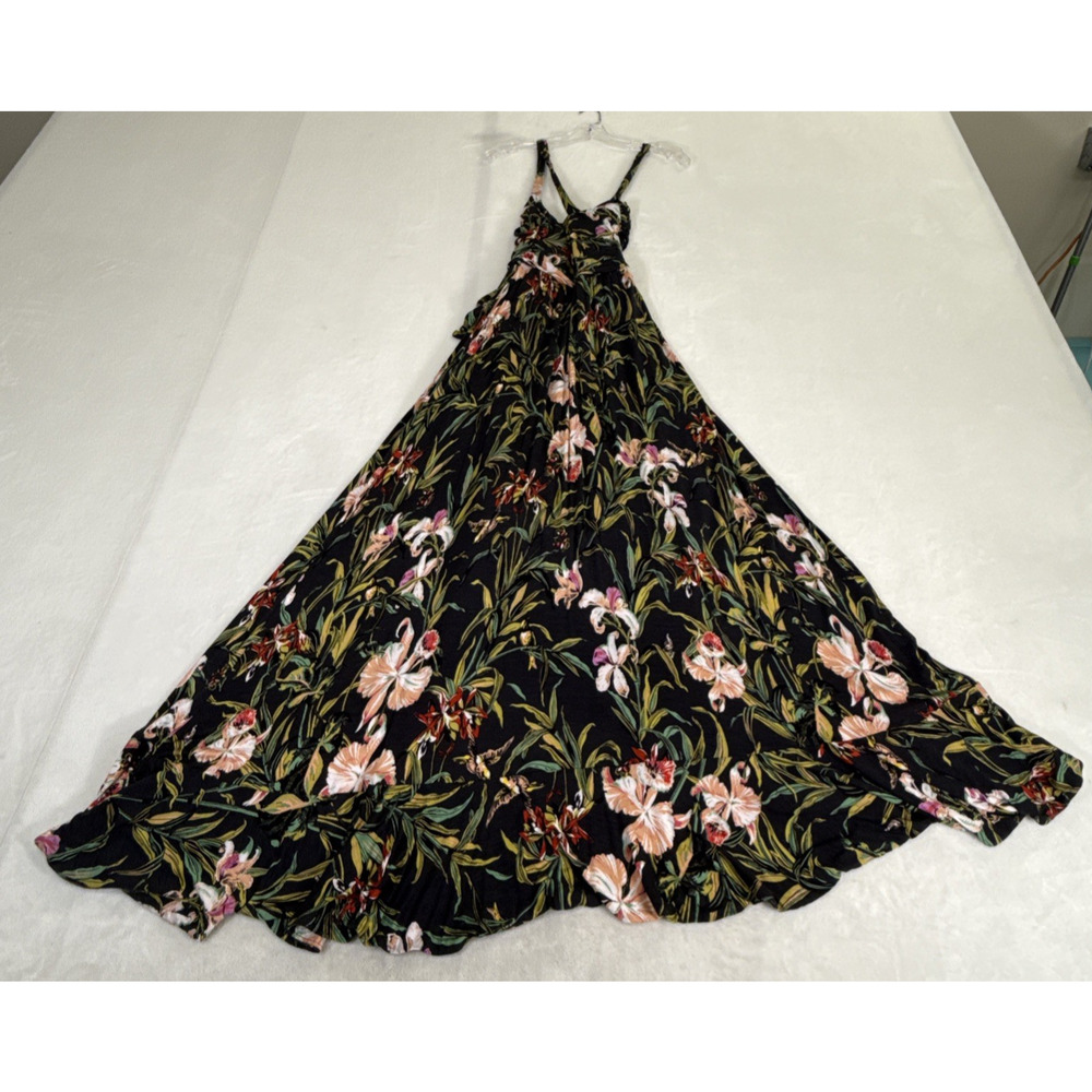 Maeve Anthropologie Gabriela Ruffled Wrap Maxi Dress Floral Print Dress Small - Picture 4 of 16